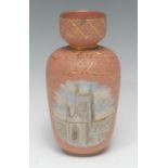 A Calvert and Lovatt Langley Named View ovoid vase, decorated by George Leighton Parkinson, in