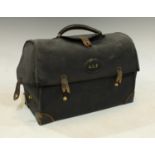 A late 19th century French morocco leather Gladstone bag travelling dressing case, by Gustave