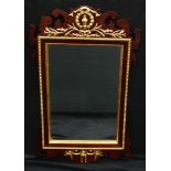 A George III design parcel gilt mahogany Vauxhall looking glass, by Brights Of Nettlebed, bevelled