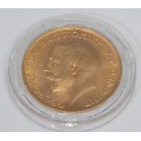 Coin, GB, George V, 1925, gold sovereign, South Africa mint, 8.1g, EF/VF, [1]