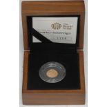 Coin, GB, Elizabeth II, 2009 gold quarter-sovereign, first issue, numbered 1356, capsule and cased