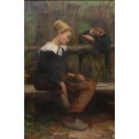 Maria D Robinson (exh.1881 - 1910) Who Killed Cock Robin signed, dated 1883, oil on canvas, 93cm x