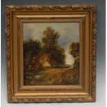 Joseph Thors (1843-1898) The Farmstead signed, oil on board, 28.5cm x 25.5cm