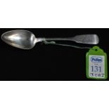An early 19th century Scottish Provincial silver Fiddle pattern teaspoon, 15cm long, James and
