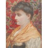 David Richardson Pre Raphaelite Portrait of a Beauty signed, watercolour, 43cm x 31.5cm