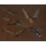 English School (early 20th century) Studies of Wild Fowl oil on panel, attribution to Edgar Hunt