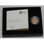 Coin, GB, Elizabeth II, The Sovereign 2016, Gold Brilliant Uncirculated Coin, numbered 0567, capsule