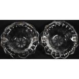 A pair of 19th century Dutch silver mounted clear glass swing-handled sweetmeat dishes, 16cm diam,