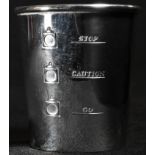 An American Art Deco period sterling silver novelty 'traffic light' beaker, engraved 'Stop', '