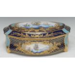 A Lynton porcelain serpentine casket and cover, painted by Stefan Nowacki, signed, the cover with