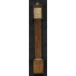 A 19th century oak stick barometer, the paper dial inscribed, Lewis Casartelli, Liverpool, 91cm high