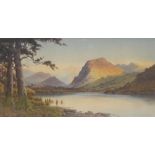 Edward H Thompson (1879 - 1949) Loweswater, Welbreak signed, watercolour, 23cm x 45cm