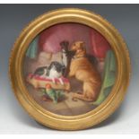An English porcelain plaque, painted by James Rouse, signed, dated 1877, after Landseer, The Royal
