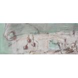 Ges Wilson (Contemporary) Edges, small cave signed and titled to verso, oil on board, 20cm x 50cm