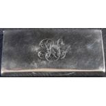 A Victorian silver novelty combination pocket stamp and visiting card case, hinged cover enclosing