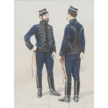 English School (20th century) Military Officers Uniform initialled BA, watercolour and gouache, 21.