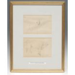 Archibald Thorburn (1860-1935) A Pair, Cattle monogrammed, pencil sketch, 10.5cm x 15.5cm, framed as