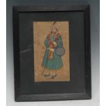 Indian School Portrait of a Figure of the Court watercolour, gouache and calligraphy, 19cm x 11.5cm