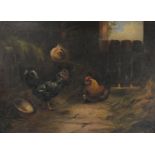 W. Pass (19th century) Barnyard Chickens signed, oil on canvas, 39cm x 54.5cm
