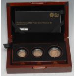 Coins, GB, Elizabeth II, The Sovereign 2015 Three-Coin Premium Set, Gold Proof Coin Set, capsules
