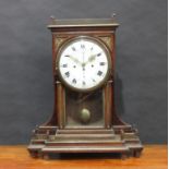 An 18th century Austrian mahogany bracket clock, by Johannes Seytz, Stadtamhof, 24cm enamel dial