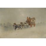 English School (19th century) Stage Coach oil on canvas, 32cm x 47cm