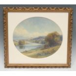 Frank Gresley (1855-1936) The Trent at Ingleby signed, watercolour, oval, 24cm x 28.5cm