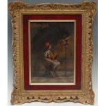 E** Bartesago (Italian School) The Falconer signed, oil on board, 24cm x 17cm