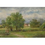 William Edward Pettingale (1871-1924) A Lane, Derbyshire signed, oil on canvas, 34cm x 50cm