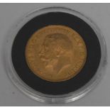 Coin, GB, George V, 1928, South African gold sovereign, Pretoria mint, capsuled, EF/VF, [1]