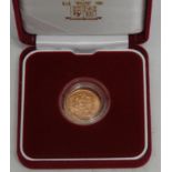 Coin, GB, Elizabeth II, 1958 gold sovereign, obv: Mary Gillick head, capsule and cased en suite with