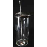 A Danish Art Deco style cocktail mixer, etched scale and grips, 22cm high, spoon en-suite, A