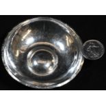 A French silver wine taster, circular base with domed base, ring handle crested by a 50 Centime