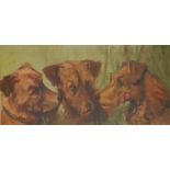 English School (early 20th century) Three Terrier Pals signed with initials H.L., dated 24, oil on