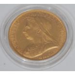 Coin, GB, Queen Victoria, 1893, gold-double sovereign, obv: old head, EF, 16g, [1]