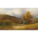 George Turner (1841-1910) Changing Pastures signed, inscribed verso and signed again, oil on canvas,