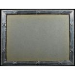 An Edwardian silver rectangular easel photograph frame, ribbon-wrapped reeded border, 24cm wide,