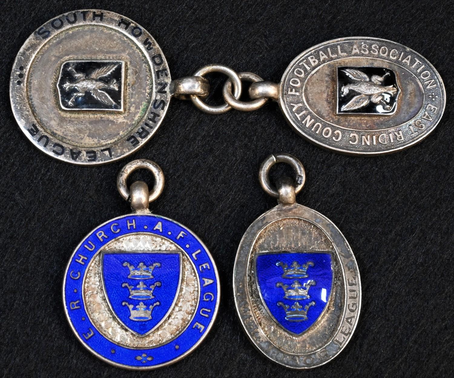 Sport - Football - a George V silver and enamel medal fob, E R Church A F League, 1932-33 season, - Image 2 of 4