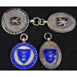 Sport - Football - a George V silver and enamel medal fob, E R Church A F League, 1932-33 season,