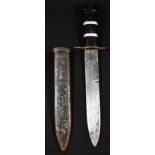 An Italian Fascist M.V.S.N. Blackshirt paramilitary dagger, 20.6cm double-edged steel blade, the