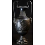 A late 19th century mantel vase, in the Grand Tour taste and after an Ancient Greek nestoris, in