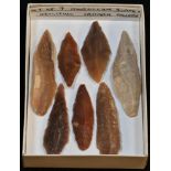 Antiquities - Stone Age, seven North African flint blades, various hues and sizes, Neolithic, Sahara