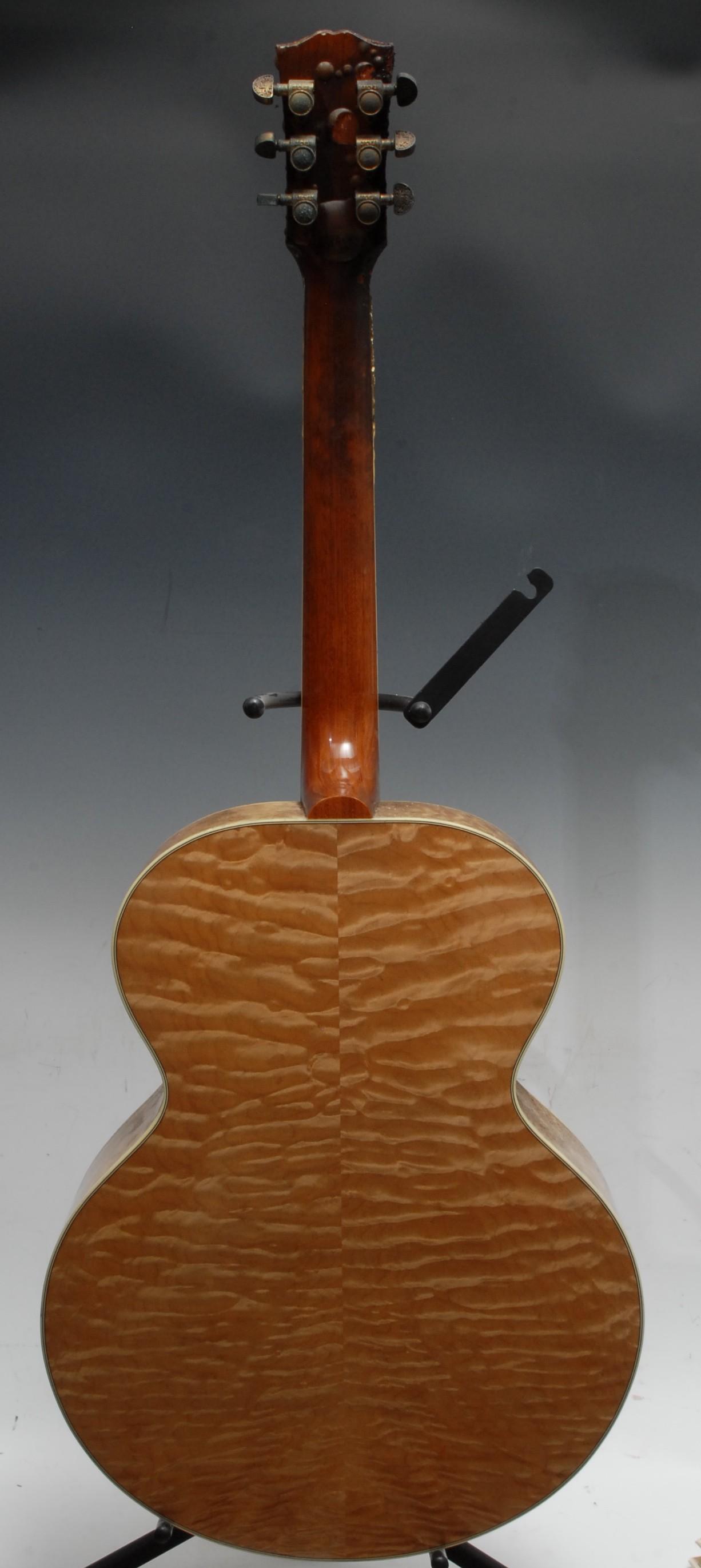 A Gibson J-185 Rose Vine Acoustic guitar, Bozeman, Montana USA, figured maple body back and sides, - Image 8 of 18
