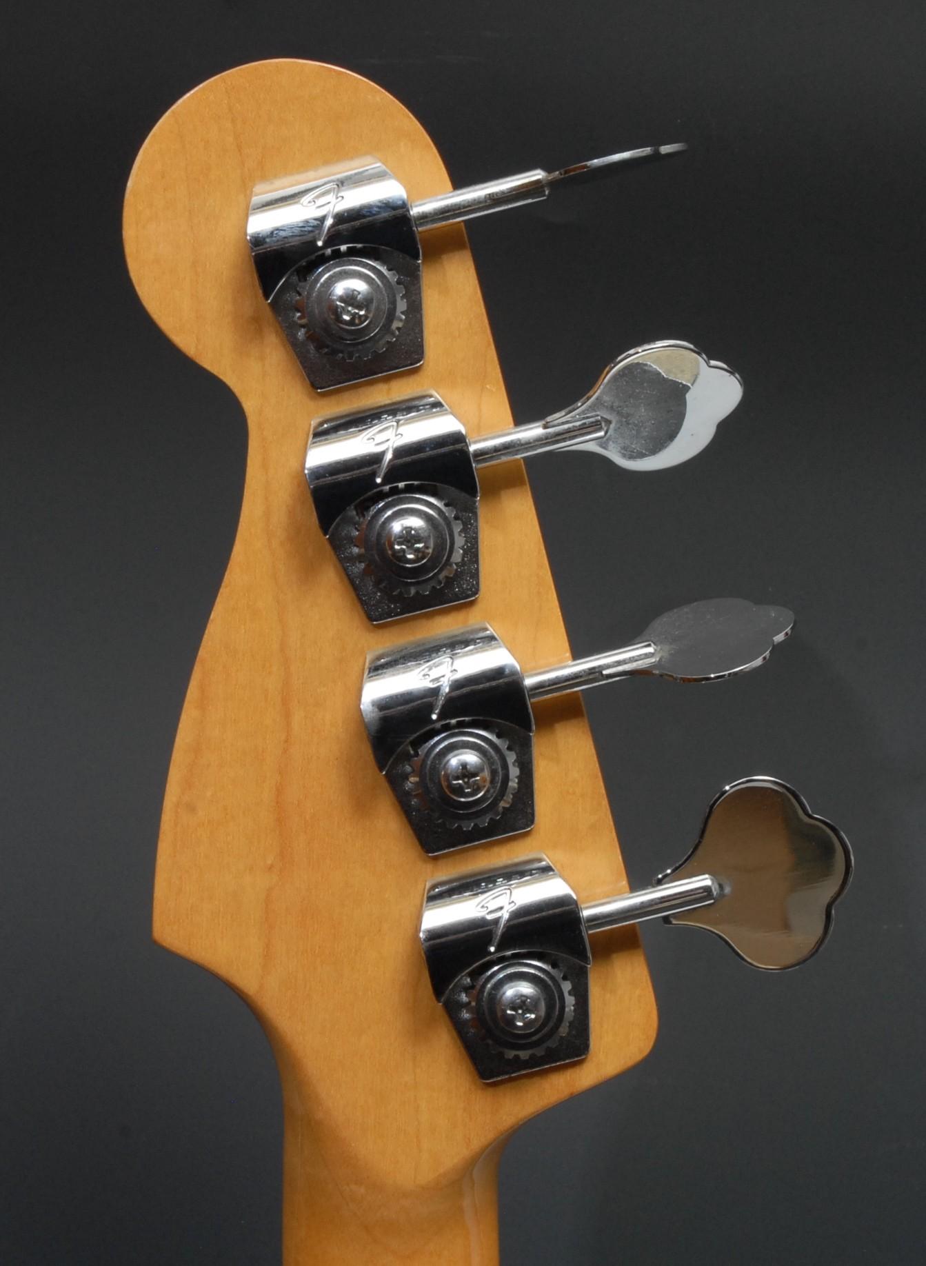 A Fender Precision electric bass guitar USA, tobacco sunburst, cream scratch plate and pick up, - Image 6 of 8