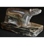 An Inuit stone carving, of a polar bear, 12cm long