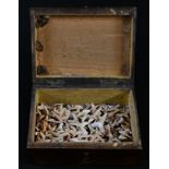 Natural History - a collection of prehistoric sharks' teeth; a 19th century mahogany box, 12.5cm