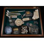 Wunderkammer - an antiquary's table-top 'museum' of archaeological finds, the diorama enclosing a