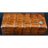 An early 20th century crocodile skin rectangular gentleman's cigar box, hinged cover applied with