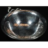 A Mexican novelty silver-plated circular bowl, by Emilia Castillo, the rim applied with a comical