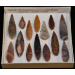 Antiquities - Stone Age, fourteen North African willow leaf flint points, various hues and sizes,